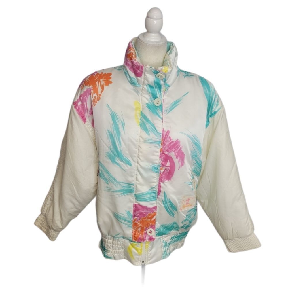 VINTAGE 90s jacket Luhta powder zip up abstract pattern ski S